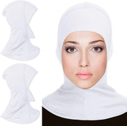 Modal Hijab Cap Adjustable Muslim Stretchy Turban Full Cover Shawl Cap Full Neck Coverage for Lady