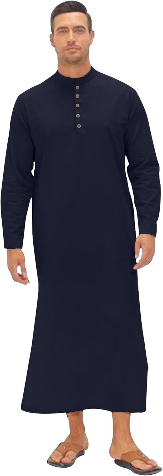 Muslim Thobe for Men Button down Mens Caftans Big and Tall Mens Arab Thobe with Pocket