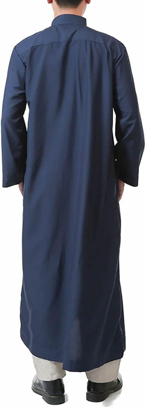 Men'S Saudi Arabic Thobe Jubba Dishdasha Long Sleeve Robe Ramadan Muslim Dress Middle East Islamic Clothing