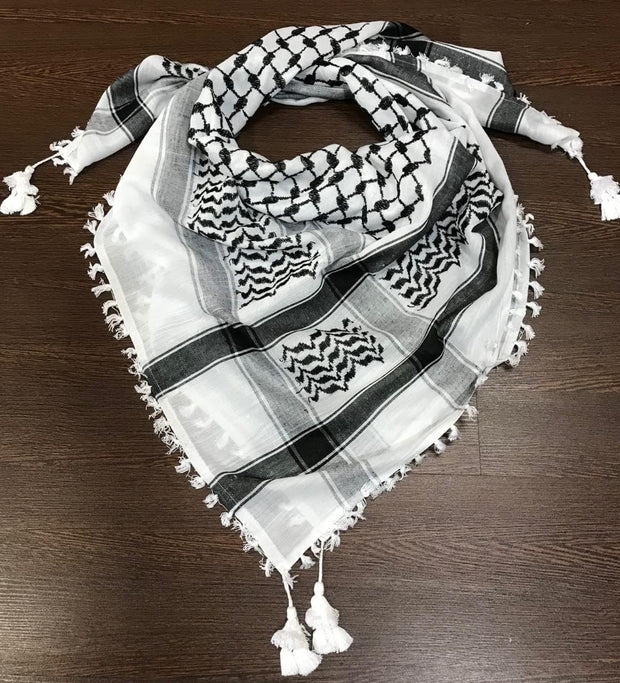 Palestine Scarfs الاقصى Shemagh Cotton Arab Arafat Scarf Keffiyeh Scarf Men Neck Wrap Cotton Men Military Palestinian Gifts