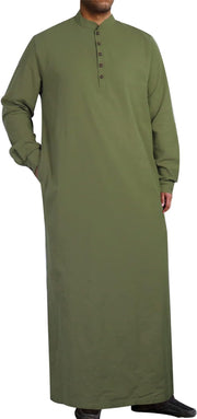 Muslim Thobe for Men Button down Mens Caftans Big and Tall Mens Arab Thobe with Pocket