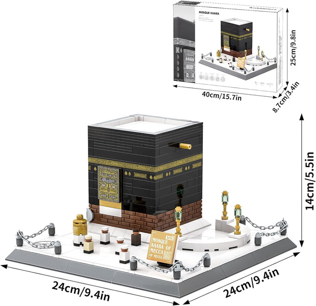 Islamic Mosque Kaaba Architectural Model Building Block Sets Muslim Bricks Toy Hajj Kit Eid Gifts for Kids Adult 446 Pieces