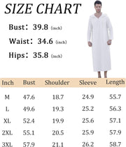 Long Sleeve Kaftan Thobe Button down Men Thobe with Pocket Big and Tall Kaftan Muslim Men Thobe